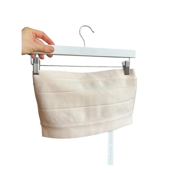 Susana Monaco Womens Beige Strapless Tube top, Zip-Back Crop Top, SM - Picture 11 of 13